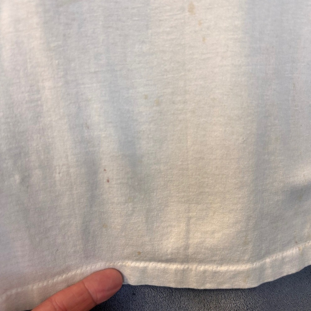 VTG 80s Lobeck's Hot Rod Parts Mens S (Lg Tag) V-Neck Football T-Shirt USA - Picture 9 of 16